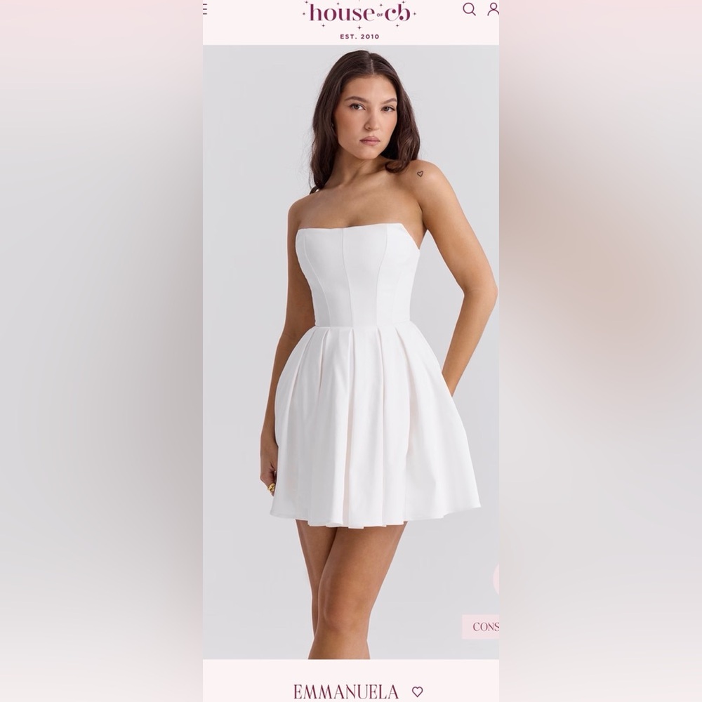 House of CB Emmanuela White Strapless Mini Dress